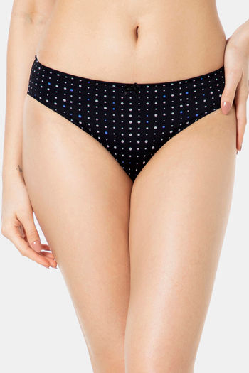 Buy Amante Low Rise Three-Fourth Coverage Bikini Panty - Black Dot Pr